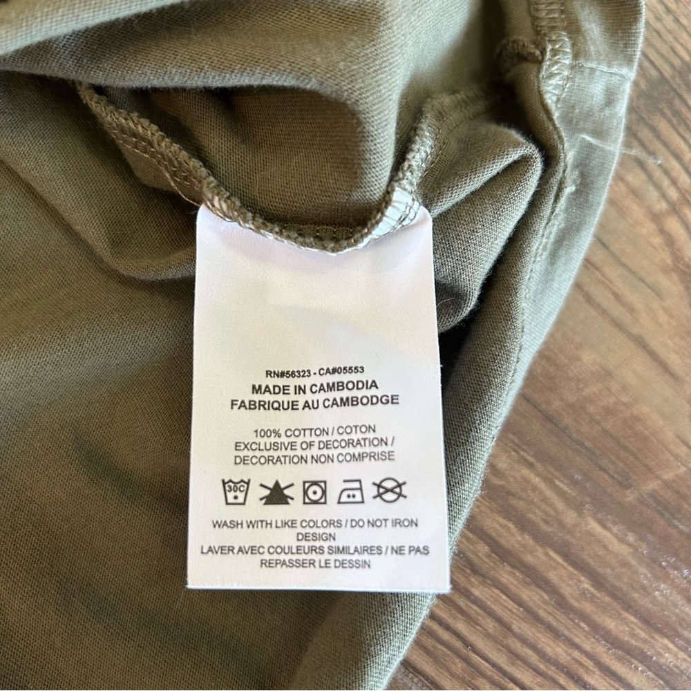 Nike Loose Fit Crop Top T-Shirt Olive Green & White Large - Picture 7 of 9